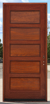 Exterior Modern Door with Shker Panels and Glass