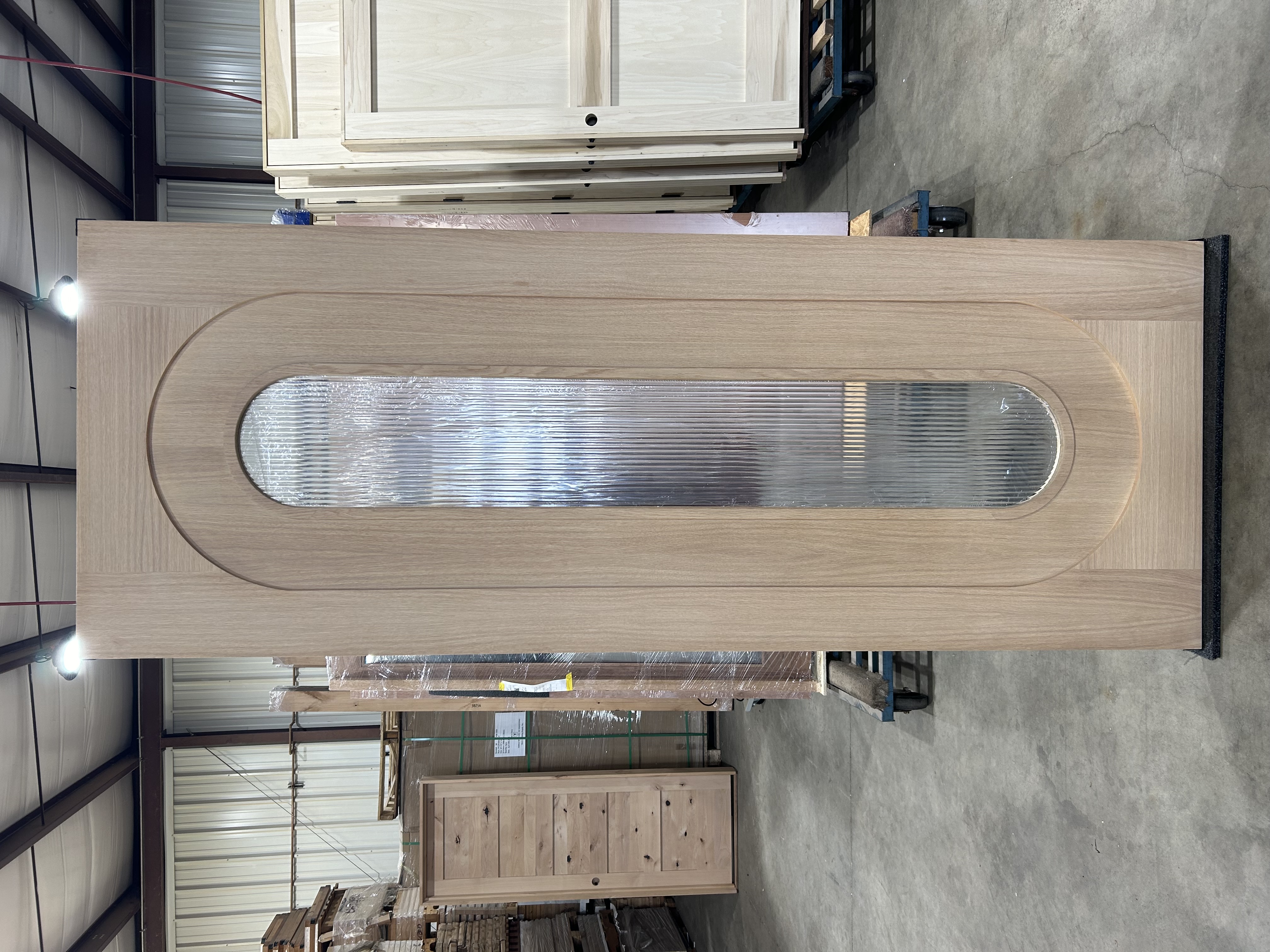 CL-E White Oak Door with Reed Glass
