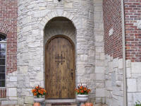 arched top rustic wood door