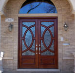 Olympus style wood entry door