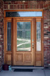 wood entry door with sidelights