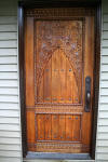Carved wood door