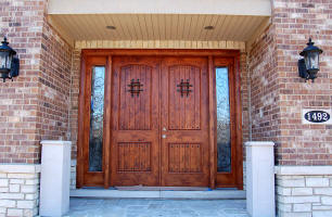 alder wood double door