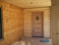 log cabin wood door