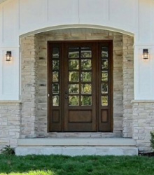 10-Lite Cler Beveled Glass Exterior Mahogany Door with Sidelights
