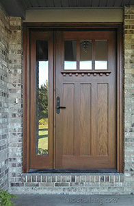 AC-601 Crafstman Style Door with Clear Glass and 1 Sidelite