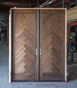 Custom Door with Herringbone Pattern Panels