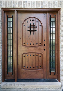 knotty alder door with sidelights
