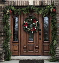 Mahogany front doors with sidelights