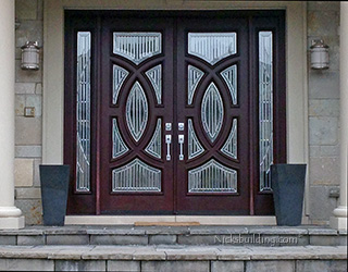 olympus modern double doors custom glass closeup