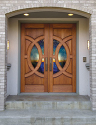 contemporary exterior double doors with beautiful glass design