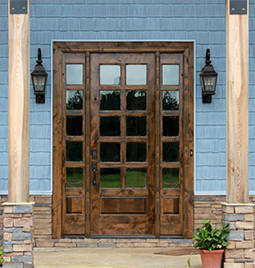 Rustic Glass Door with Sidelights