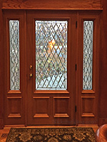 Mahogany front door from the inside looking out