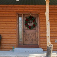 rustic door on cabin