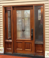 exterior front door with venting sidelights