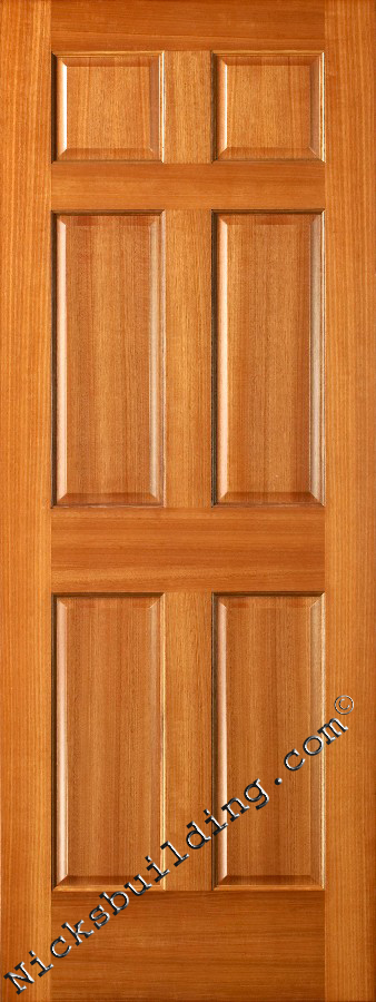 Interior Doors Wood Solid Mahogany 6 Panel Doors