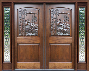 Elk doors with Chateau Glass sidelights