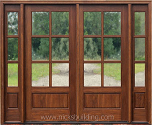 N 6-Lite Double Doors with Seedy Glass