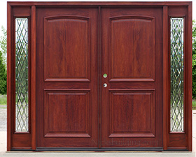 2 panel double doors with Chateau Glass Sidelites