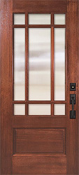 9 Lite Marginal Prairie Style Doors with Clear Beveled Glass