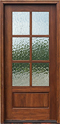 6 LITE MAHOGANY DOOR RAIN GLASS