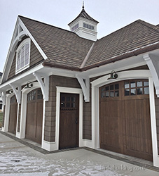 Cedar Overhead Garage Doors on Craftsman Home in Grand Rapids Michigan