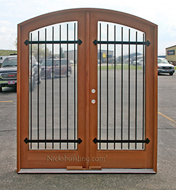 custom made door arched with iron bars