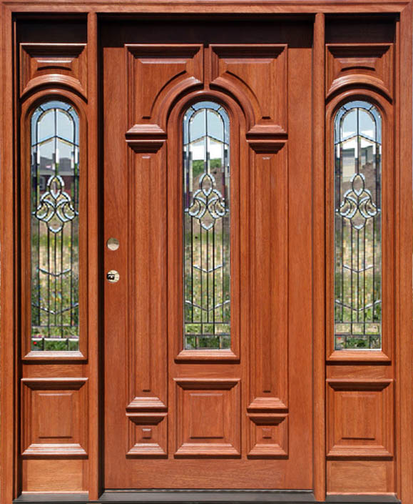 B525 Mystic Carmel Finish Mahogany Front Doors