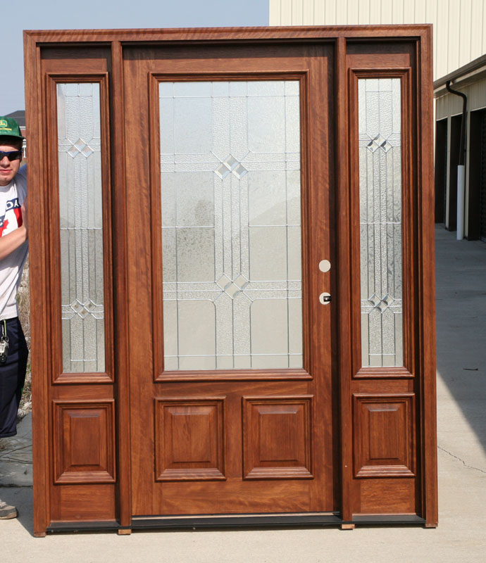 exterior solid mahogany door early american stain color