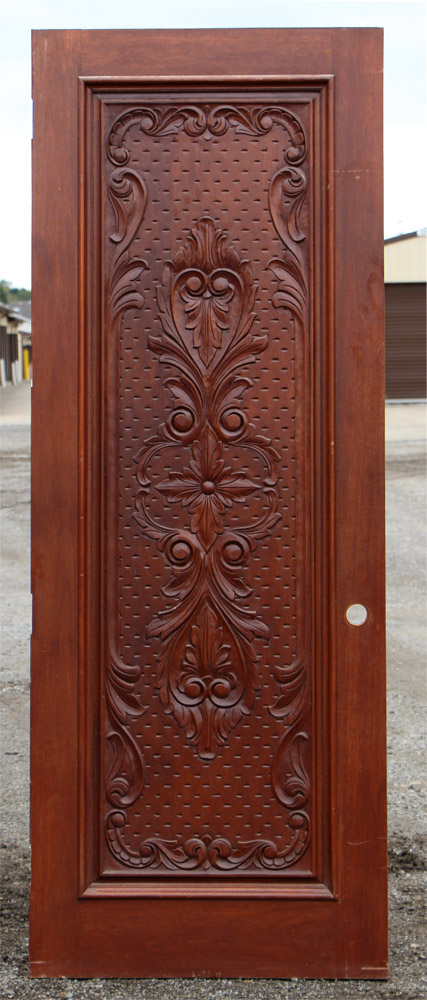 Carved Exterior Single Doors Mahogany Cl 51