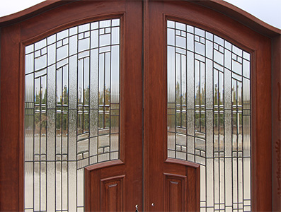 arched double door glass