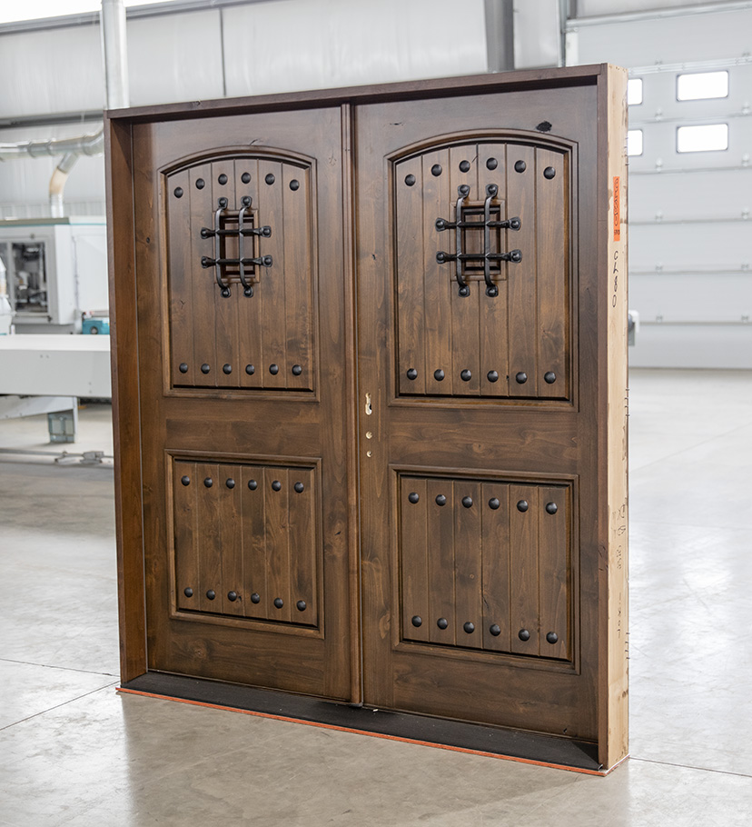 6-0 x 6-8 Knotty Alder Rustic Square Top Double with Speakeasy LH - Door  Clearance Center