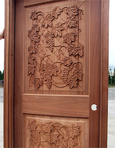 Carved Wine Cellar Door 