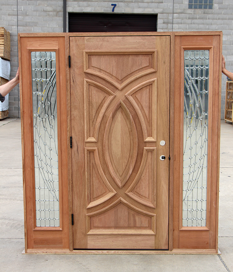 Arched Paneled Solid Mahogany Doors