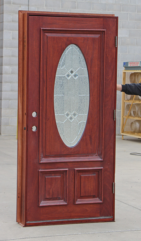 Oval Glass Exterior Mahogany Doors CL-106
