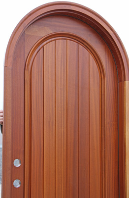 round top exterior single door closeup photo