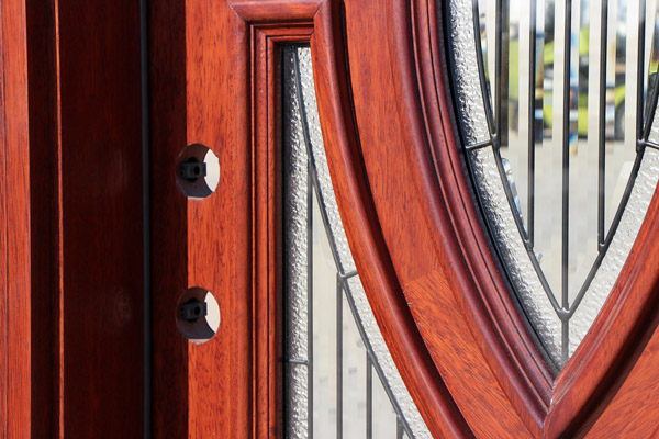 contemporary mahogany doors closeup picture