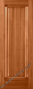 One Panel Interior Mahogany Doors with fluted trim and rosettes