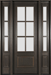 Affordable Mahogany Farmhouse Door with Clear Beveled Glass