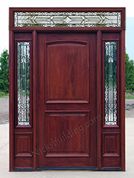 Mahogany Exterior Doors with Sidelights and Transoms 68