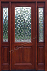 8ft Mahogany Glass Doors | Solid Mahogany Exterior Entry Doors