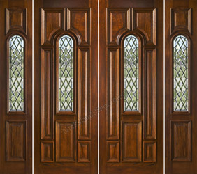 N525 double doors and  sidelights with Chateau Glass
