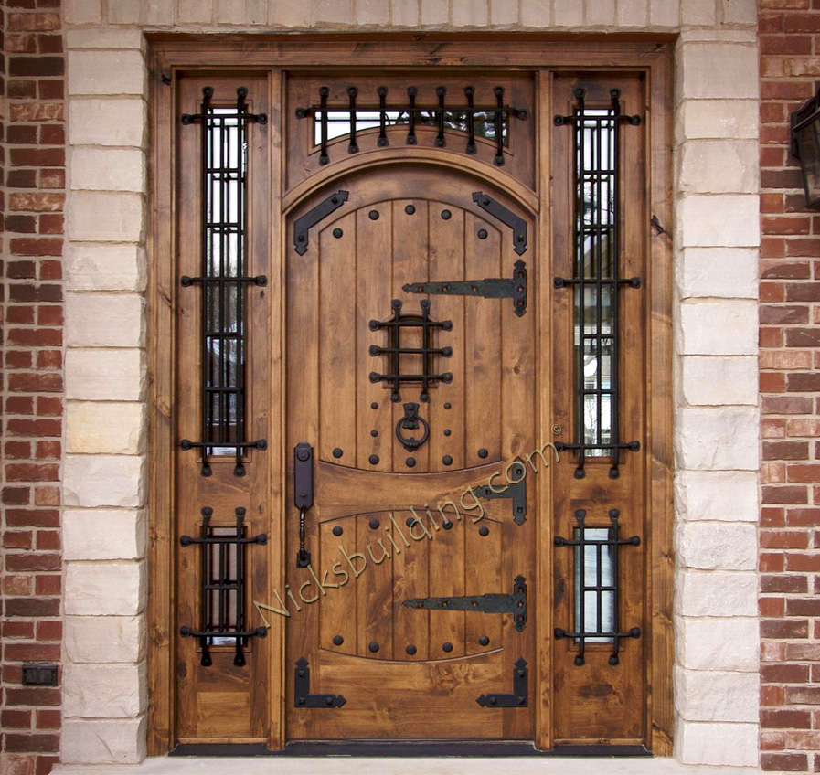 rustic wooden front doors