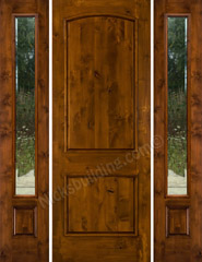 Rustic Knotty Doors and Sidelights SW66 with SW100 Sidelights in 8'