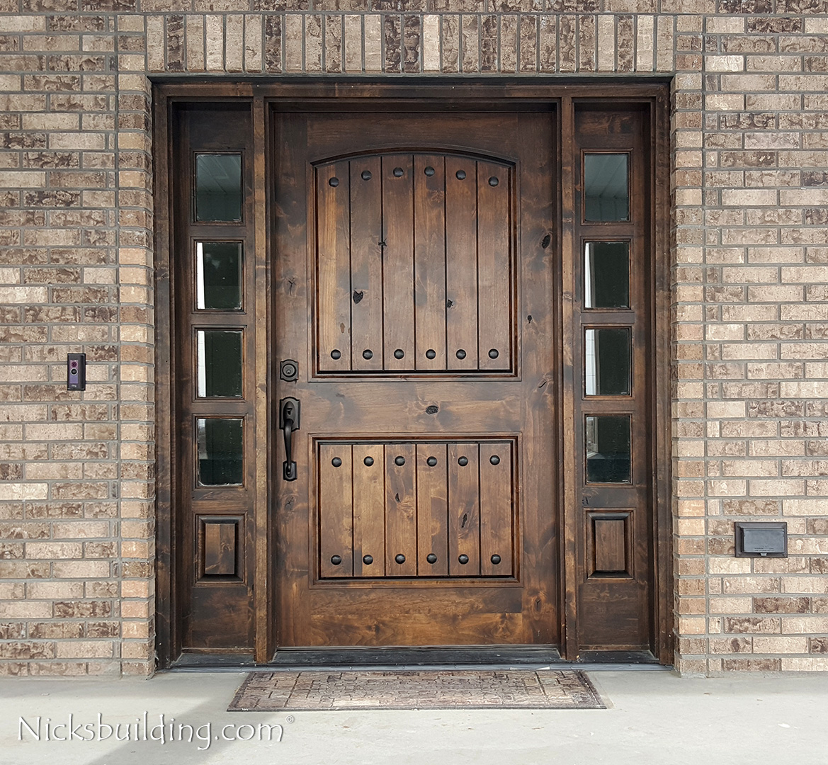 Exterior Knotty Alder Doors 2 Sidelights|SW62