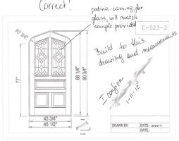 Custom Arched Door Line Drawing